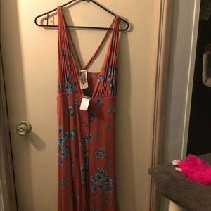 NWT free people deep V dress